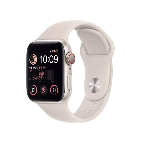Apple Watch SE GPS + Cellular 40mm Yıldız Işığı Alüminyum Kasa - Yıldız Işığı Spor Kordon MNPH3TU/A -1