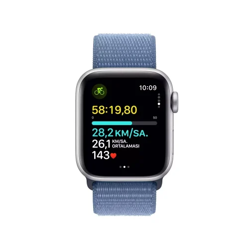 Apple Watch SE GPS + Cellular 40mm Gümüş Alüminyum Kasa Buz Mavisi Spor Loop MRGQ3TU/A -2