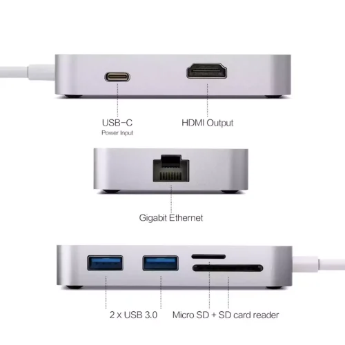 Minix USB-C 7 in 1 Multiport Adaptör Gümüş MINIX NEO-C-GSI -3