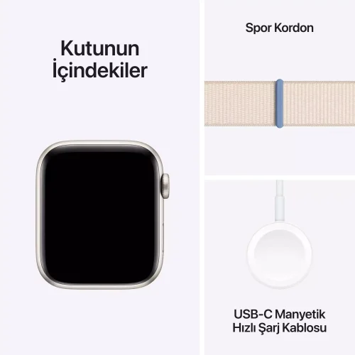 Apple Watch SE GPS 40mm Yıldız Işığı Alüminyum Kasa Yıldız Işığı Spor Loop MR9W3TU/A -4