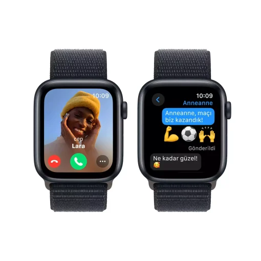 Apple Watch SE GPS 44mm Gece Yarısı Alüminyum Kasa Gece Yarısı Spor Loop MREA3TU/A -4