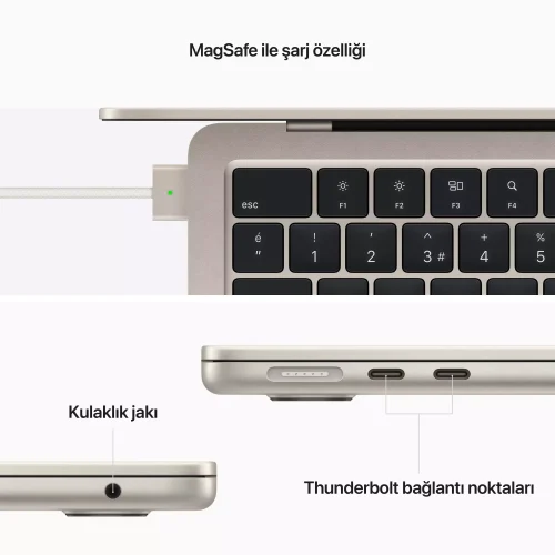 MacBook Air 13.6 inc M2 8CPU 10GPU 8GB 512GB Yıldız Işığı MLY23TU/A -7