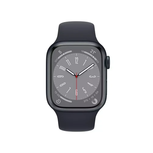 Apple Watch Series 8 GPS 41mm Gece Yarısı Alüminyum Kasa - Gece Yarısı Spor Kordon MNP53TU/A -1