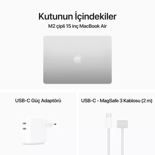 MacBook Air 15.3 inc M2 8CPU 10GPU 8GB 256GB Gümüş MQKR3TU/A -12