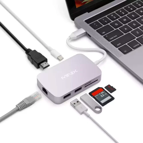 Minix USB-C 7 in 1 Multiport Adaptör Gümüş MINIX NEO-C-GSI -5