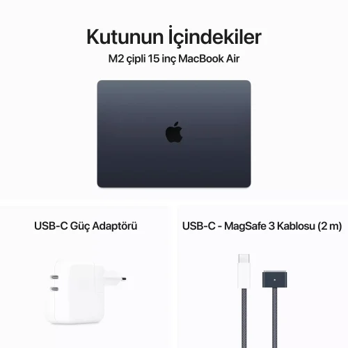 MacBook Air 15.3 inc M2 8CPU 10GPU 8GB 512GB Gece Yarısı MQKX3TU/A -12