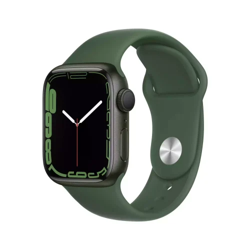 Apple Watch Series 7 GPS 41mm Yeşil Alüminyum Kasa - Yonca Spor Kordon MKHT3TU/A-Teşhir -1