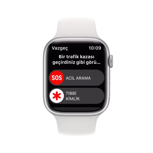 Apple Watch Series 8 GPS 45mm Gümüş Alüminyum Kasa - Beyaz Spor Kordon  MP6N3TU/A-Teşhir -5