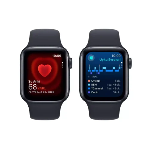 Apple Watch SE GPS + Cellular 40mm Gece Yarısı Alüminyum Kasa Gece Yarısı Spor Kordon S/M MRG73TU/A -4