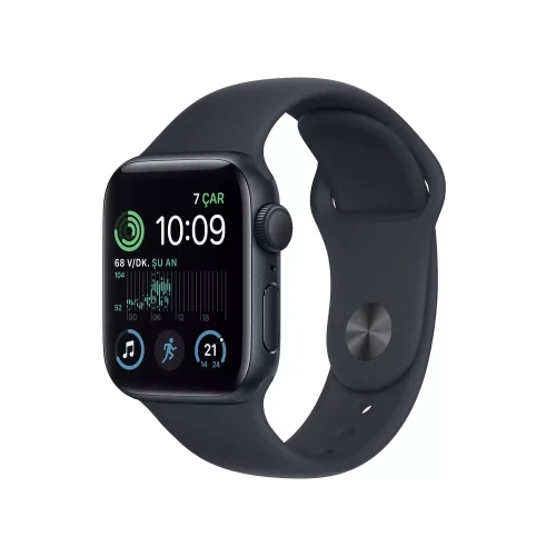 Apple Watch SE GPS 40mm Gece Yarısı Alüminyum Kasa - Gece Yarısı Spor Kordon MNJT3TU/A -1