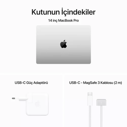 MacBook Pro 14 inc M3 Pro 11CPU 14GPU 18GB 512GB Gümüş MRX63TU/A -10