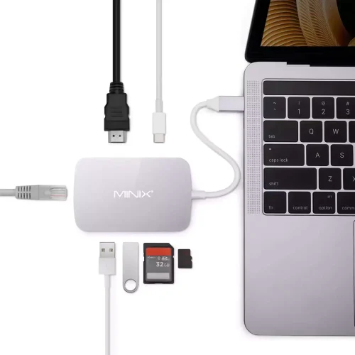 Minix USB-C 7 in 1 Multiport Adaptör Gümüş MINIX NEO-C-GSI -4