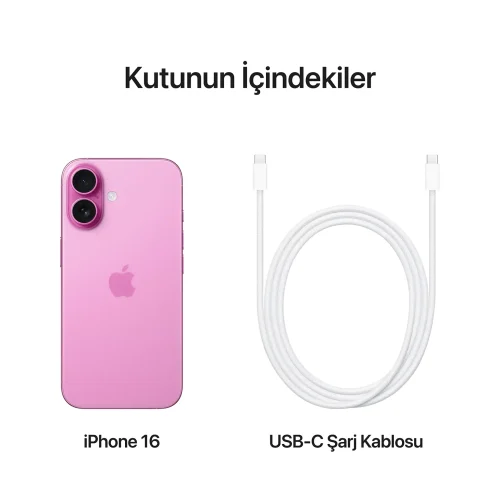 iPhone 16 Pembe Kutunun İçindekiler