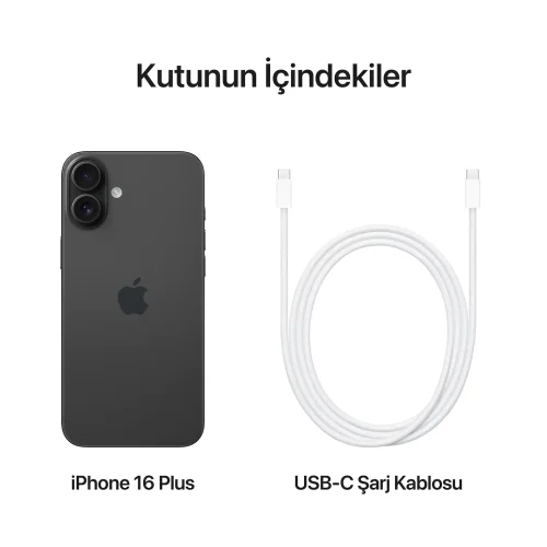 iPhone 16 Plus Siyah Kutunun İçindekiler