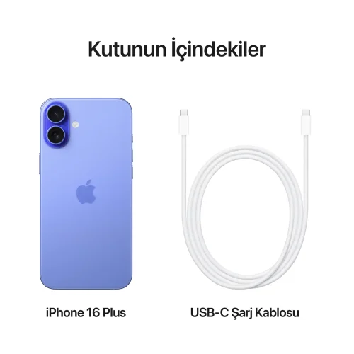 iPhone 16 Plus Lacivert Kutunun içindekiler