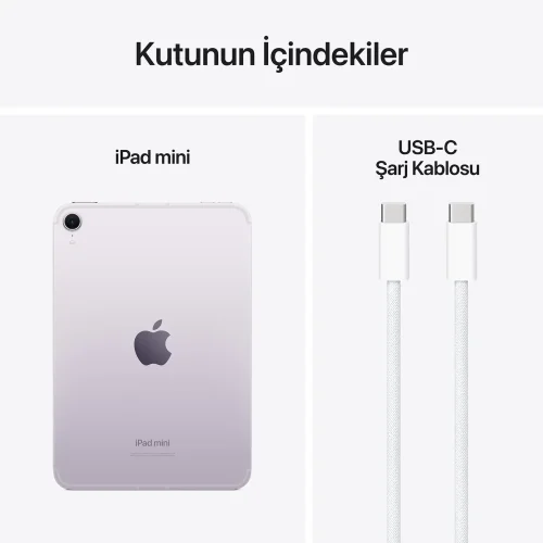 iPad Mini A17 Pro Mor Cellular Kutu İçeriği