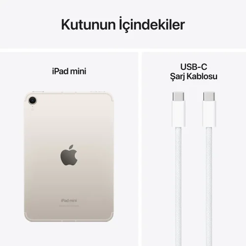 iPad Mini A17 Pro Yıldız Işığı Cellular Kutu İçeriği