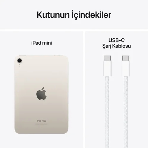 iPad Mini A17 Pro Yıldız Işığı Kutu İçeriği