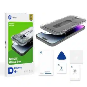 iPhone 16e / 13 / 13 Pro / 14 Lito D+ Uygulama Aparatlı Privacy Ekran Koruyucu 8683613609697