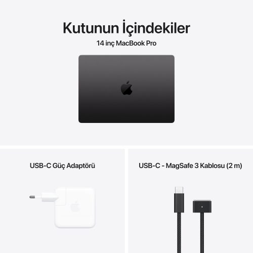 MacBook Pro M4 Uzay Siyahı Kutu İçeriği