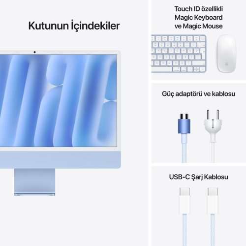 iMac M4 4 Port Mavi Kutu İçeriği