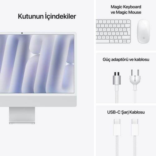 iMac M4 Gümüş Kutu İçeriği