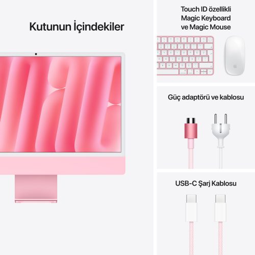 iMac M4 4 Port Pembe Kutu İçeriği