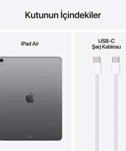 iPad Air 13 inç M3 Wi-Fi + Cellular Uzay Grisi Kutu İçeriği